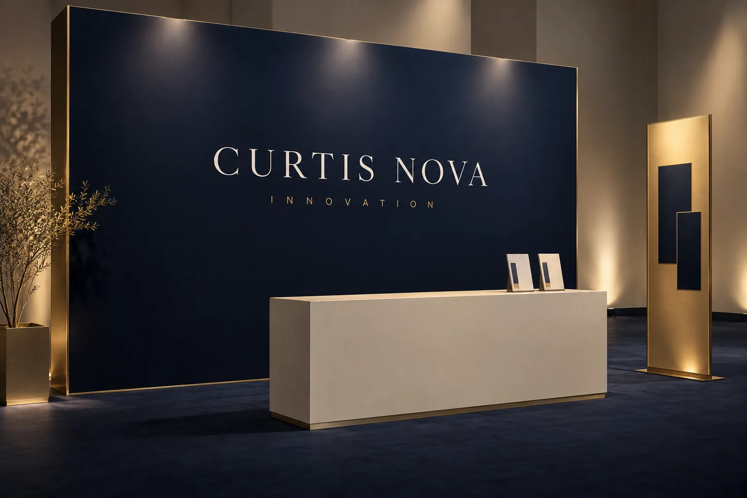 Stand et enseigne typographique — concept de démonstration